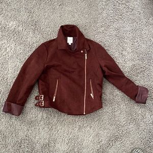 Lauren Conrad Maroon Moto jacket